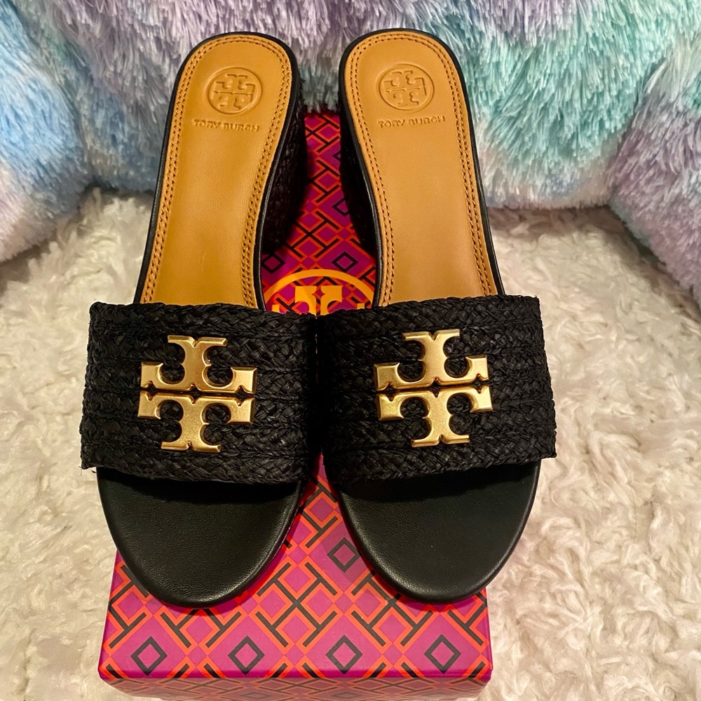 Tory Burch Raffia Block Heel Sz 7.5